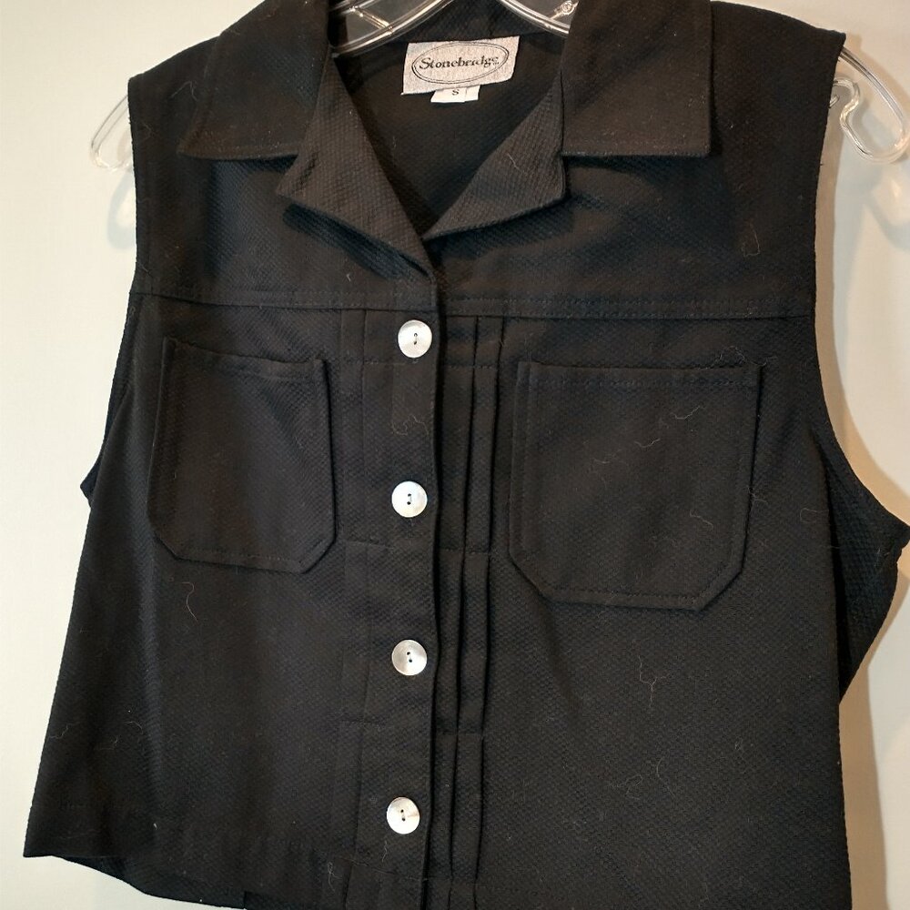 NWOT Stonebridge Bkack Cotton Vest Size S